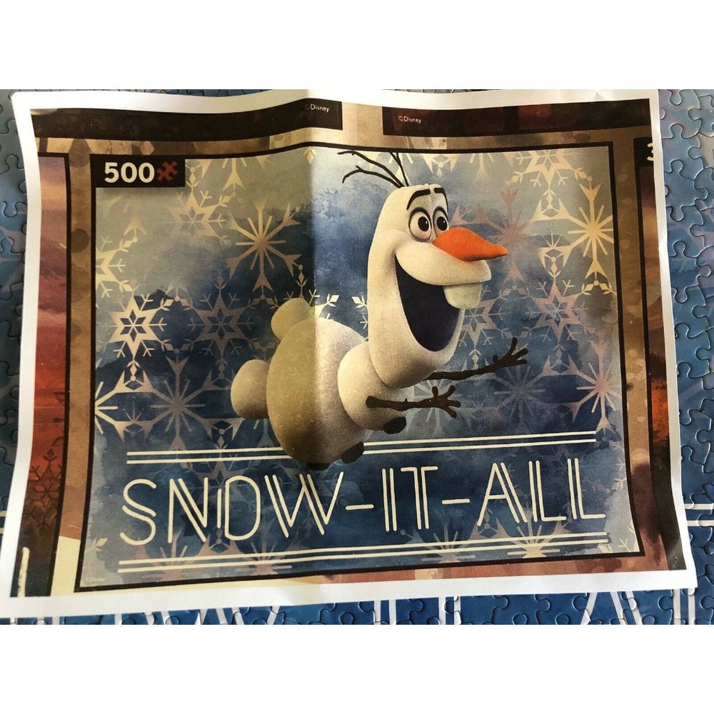 Disney Frozen Olaf Jigsaw Puzzle Kids 500 Piece Blue Snow-It-All Snowflake - Picture 7 of 8
